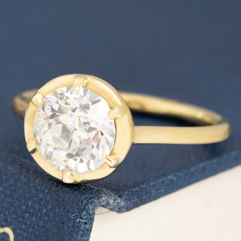1.54ct Old European Cut Diamond Collet Solitaire, GIA I SI1