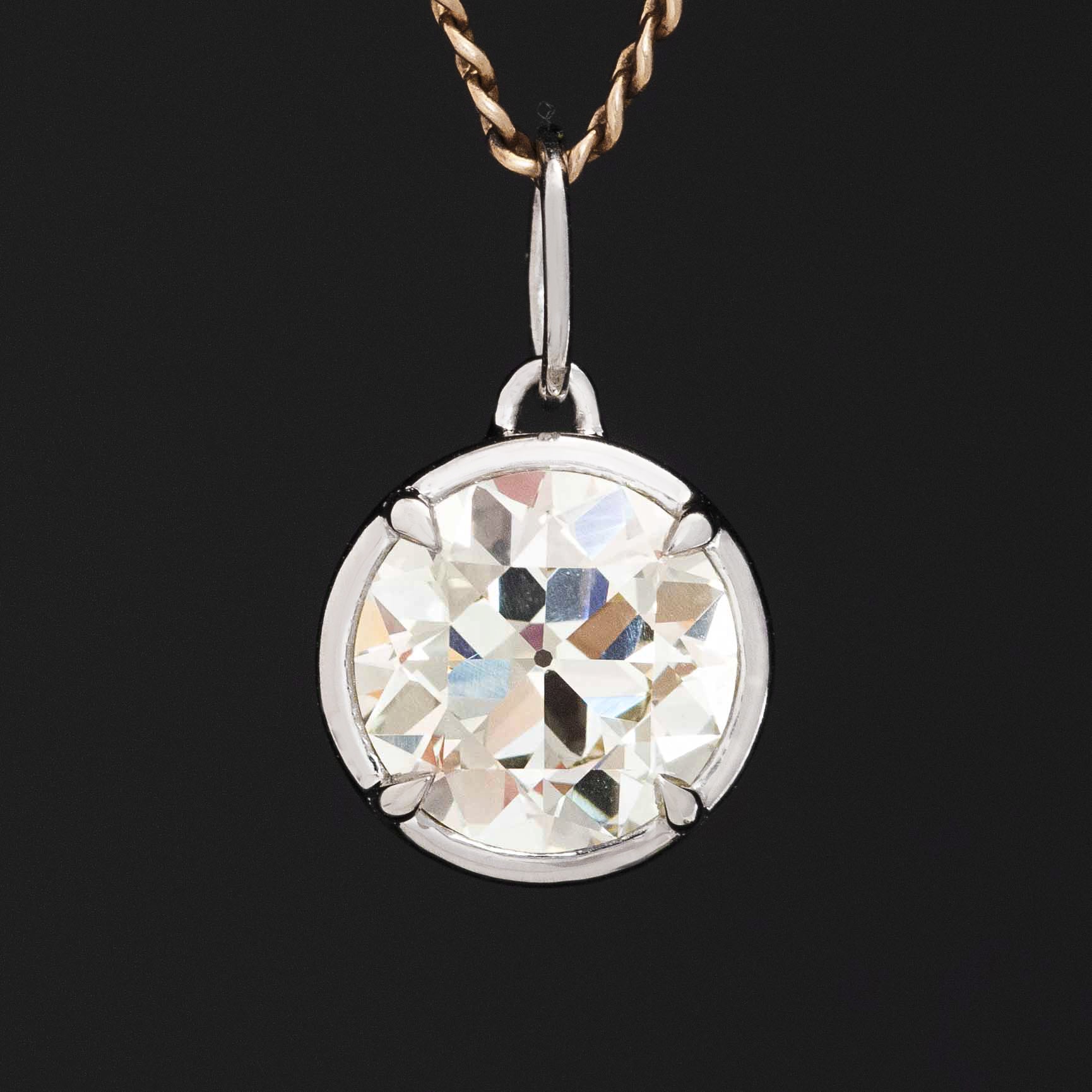 1.54ct Old European Cut Diamond Pendant, GIA S-T VVS2