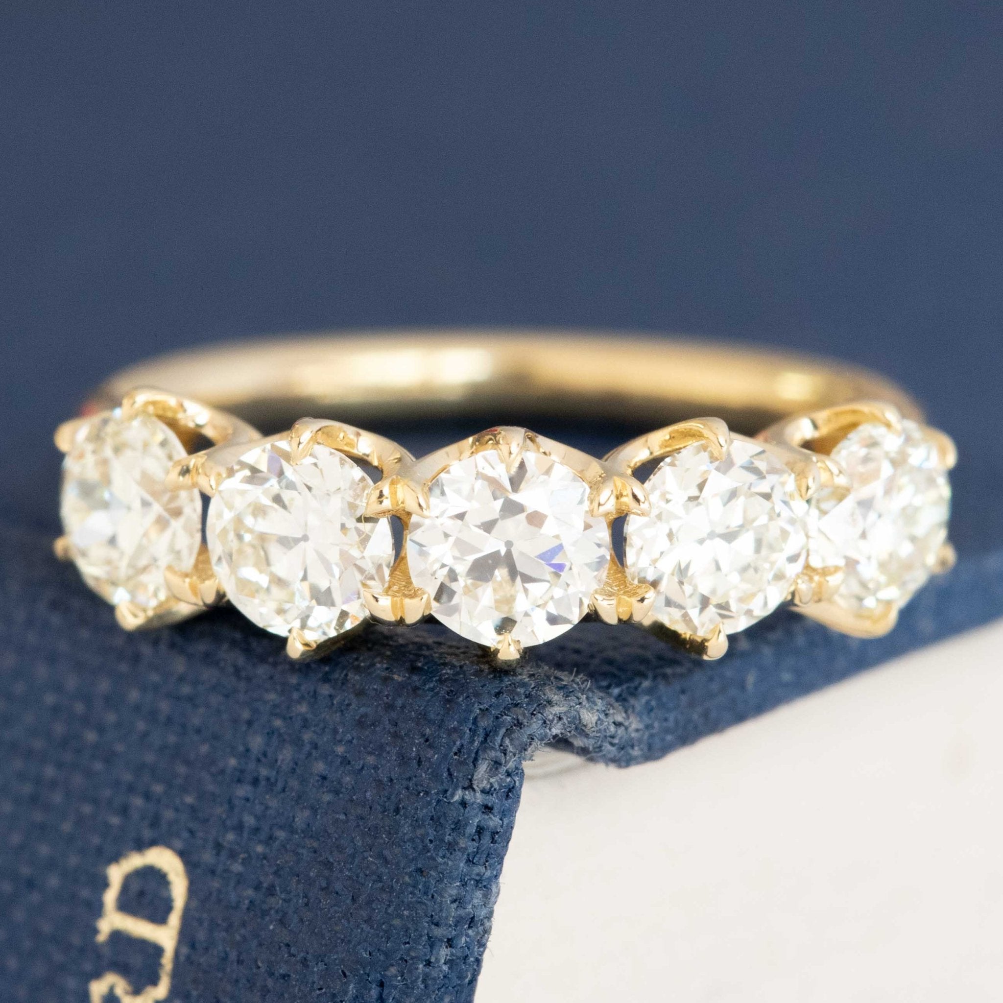 1.54ctw Old European Cut Diamond 5-Stone Band