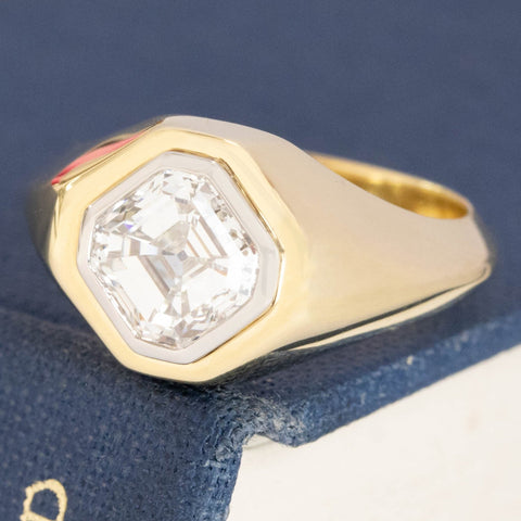 1.55ct Asscher Cut Diamond Bezel Solitaire
