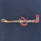 1.55ctw Diamond & Ruby Horseshoe/Riding Crop Brooch