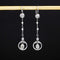 1.55ctw Vintage Pearl & Diamond Drop Earrings