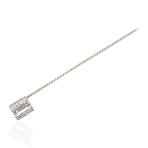 1.56ctw Art Deco Baguette Cut Diamond Stick Pin