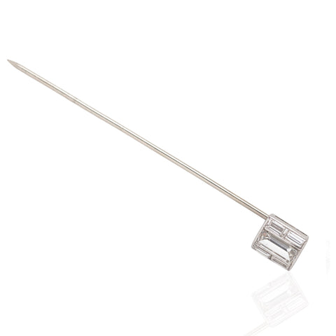 1.56ctw Art Deco Baguette Cut Diamond Stick Pin