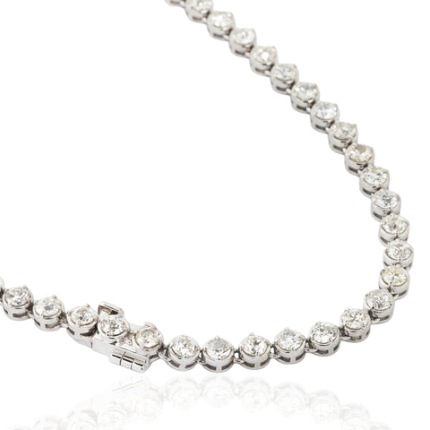 15.71ctw Old European Cut Diamond Compass Bezel Tennis Necklace