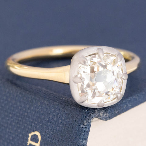 1.52ct Old Mine Cut Diamond Collet Solitaire