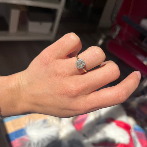 1.58ct Old Mine Cut Diamond Collet Solitaire