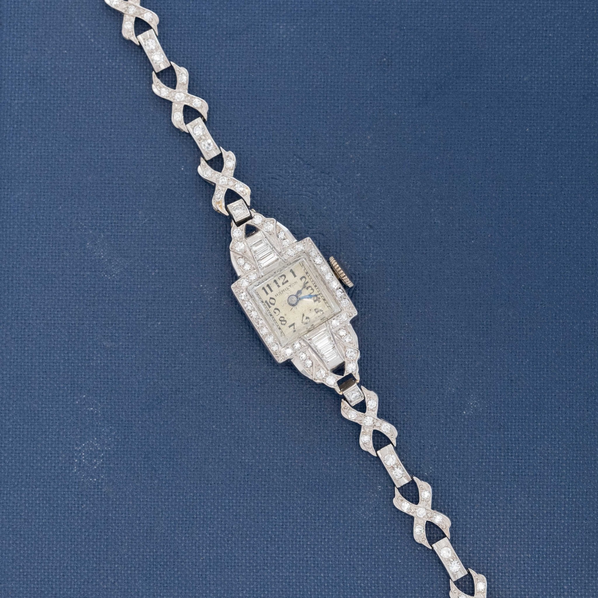 1.58ctw Art Deco Diamond Ladies Watch, by Hamilton