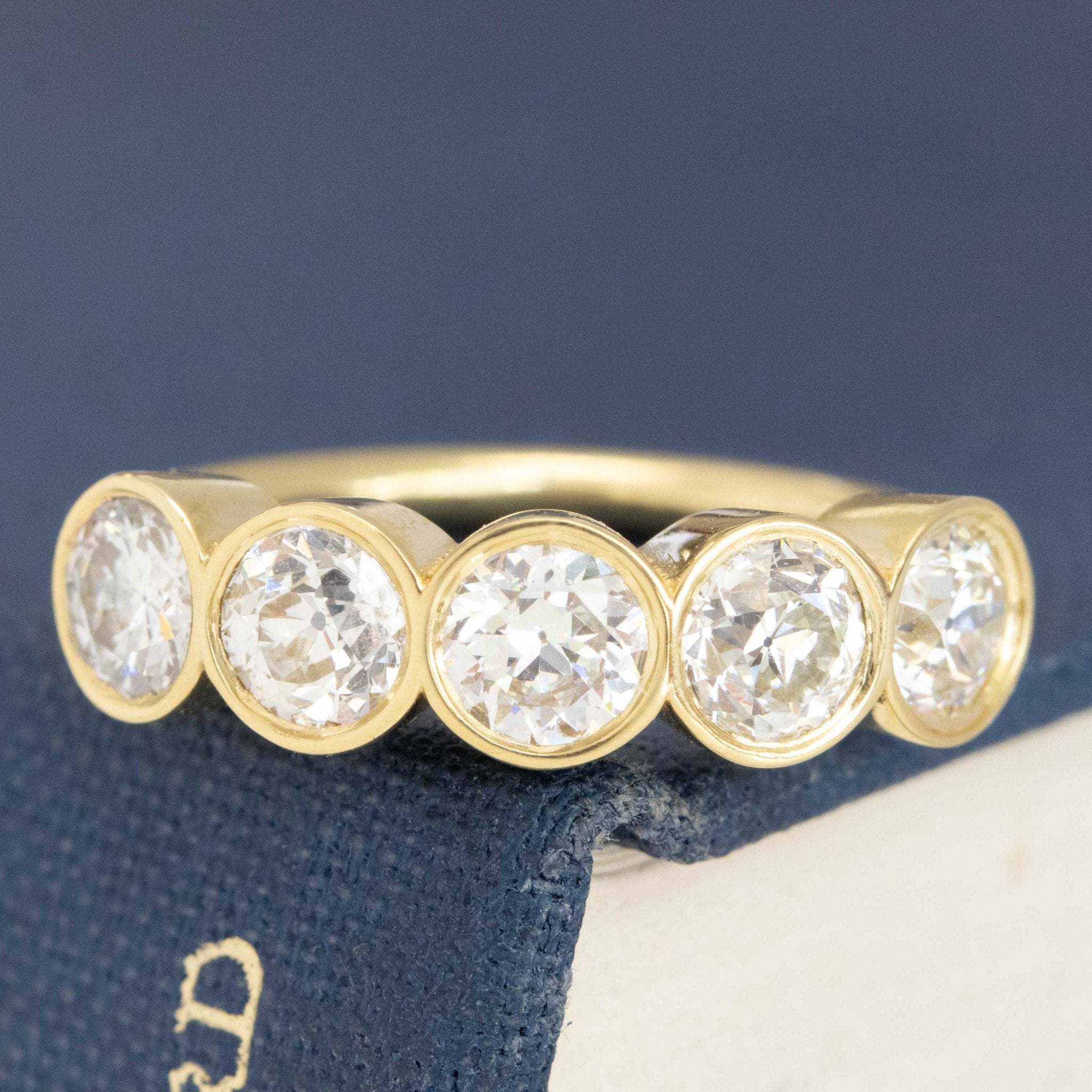 1.58ctw Old European Cut Diamond 5-Stone Band