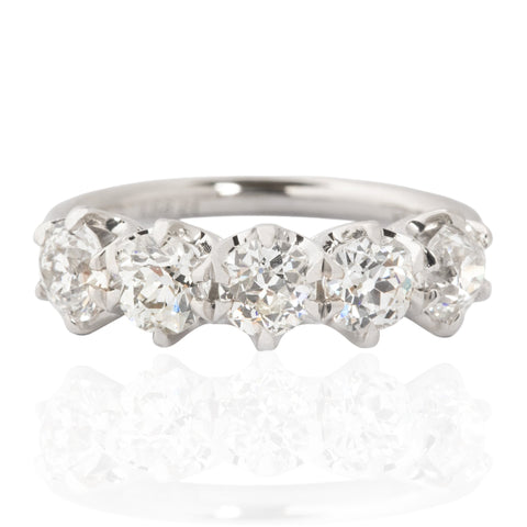 1.58ctw Old European Cut Diamond 5-Stone Band