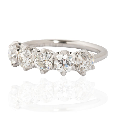 1.58ctw Old European Cut Diamond 5-Stone Band