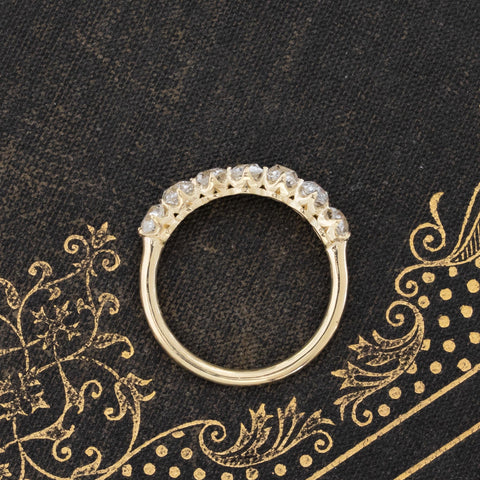 1.59ctw Old Mine Cut Diamond 7-Stone Band