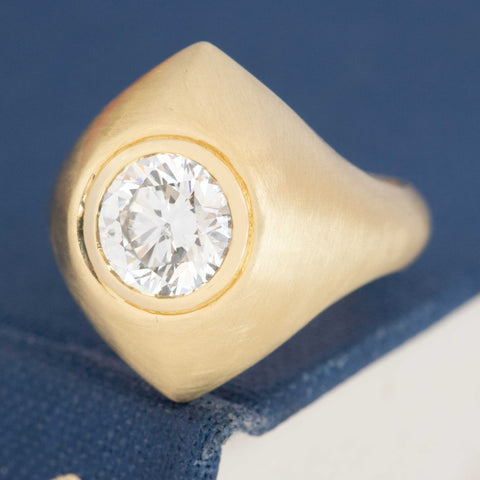 1.60ct Round Brilliant Cut Diamond Navette Solitaire, GIA K SI1