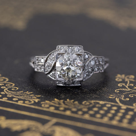 1.60ctw Edwardian Old European Cut Diamond Ring, GIA M VS