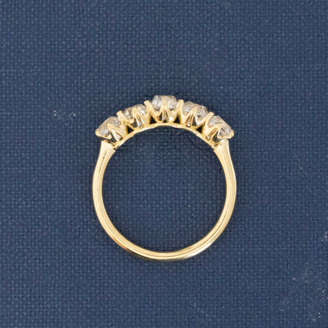 1.60ctw Old Mine Cut Diamond 5-Stone Band