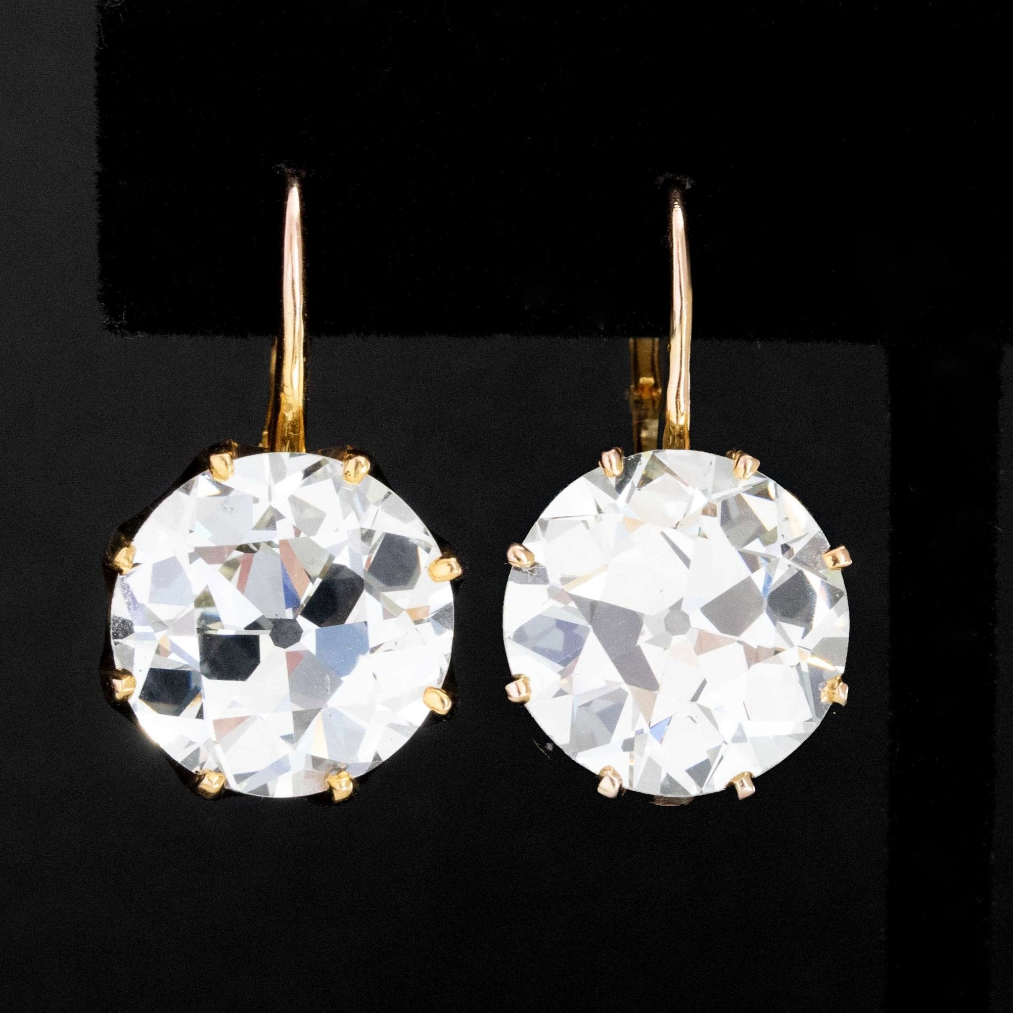 16.11ctw Old European Cut Diamond Dormeuse Earrings