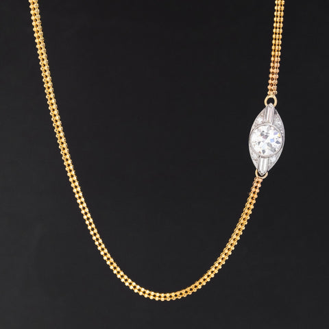 1.68ctw Old European Cut Diamond Navette Necklace