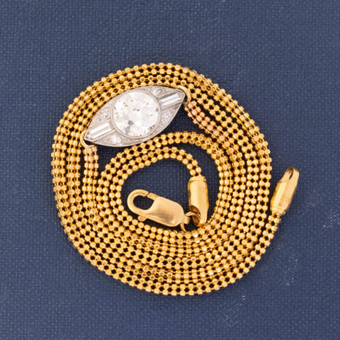 1.68ctw Old European Cut Diamond Navette Necklace