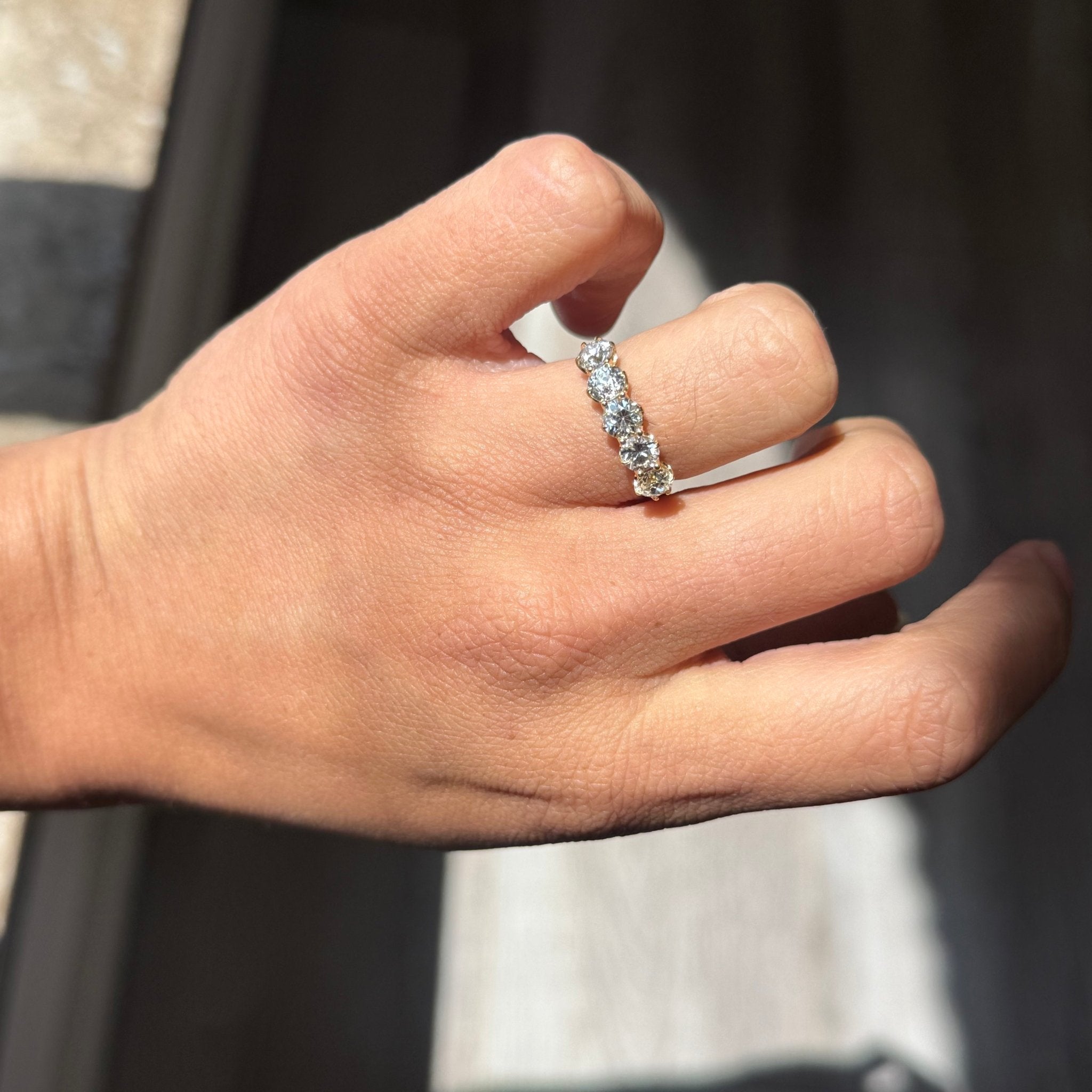 1.63ctw Old European Cut Diamond 5-Stone Band