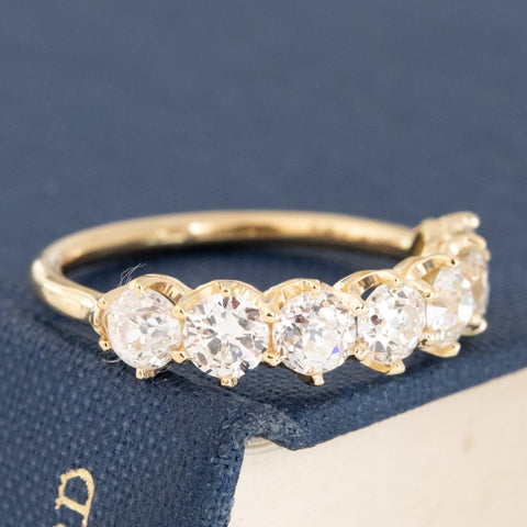1.63ctw Old European Cut Diamond Half-Hoop Band