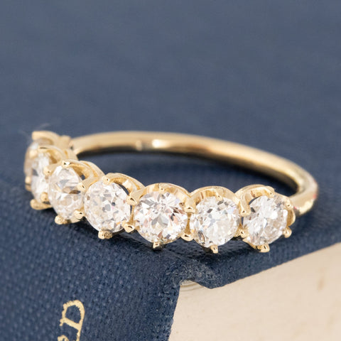 1.63ctw Old European Cut Diamond Half-Hoop Band