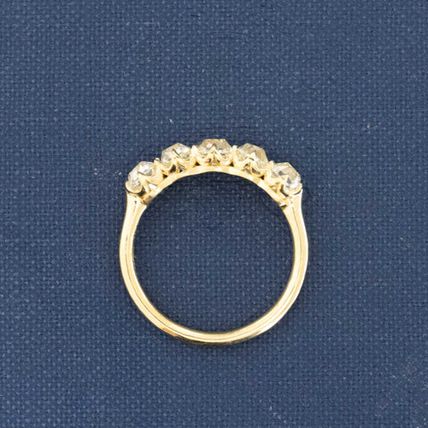 1.63ctw Old Mine Cut Diamond 5-Stone Band