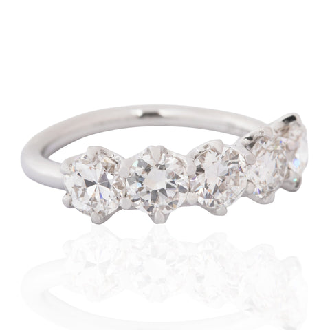 1.64ctw Old European Cut Diamond 5-Stone Band