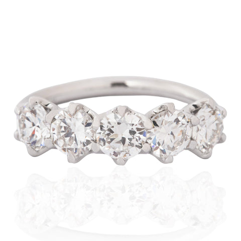 1.64ctw Old European Cut Diamond 5-Stone Band