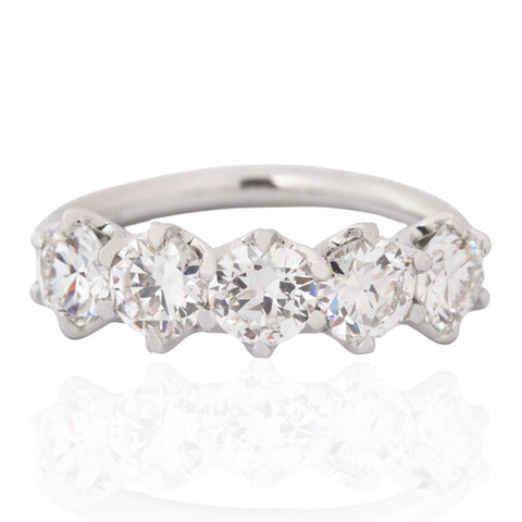 1.64ctw Old European Cut Diamond 5-Stone Band