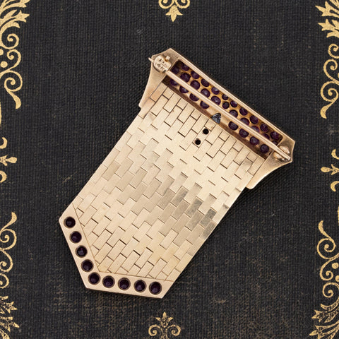 1.65ctw Diamond & Ruby Mesh Buckle Brooch