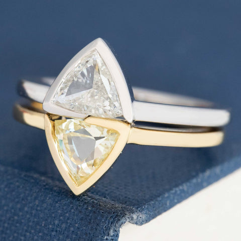 1.65ctw Triangle Cut Diamond Puzzle Ring