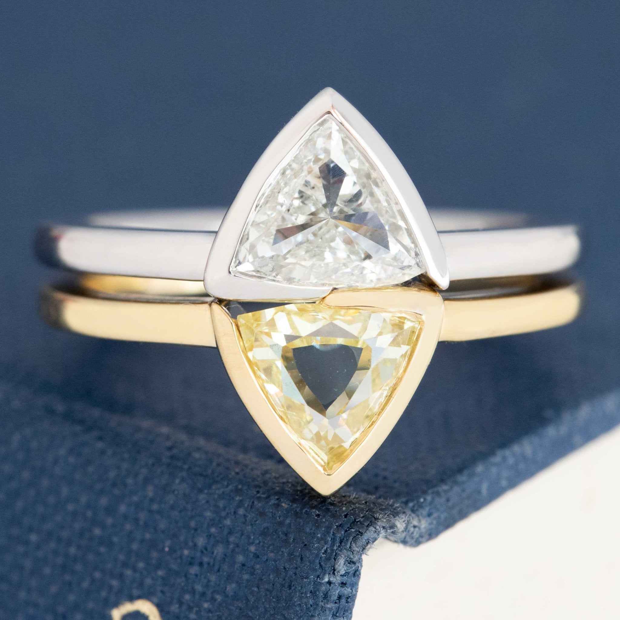 1.65ctw Triangle Cut Diamond Puzzle Ring