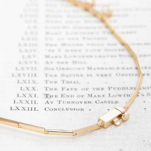 16.78ctw Old European Cut Diamon Bar Link Station Necklace