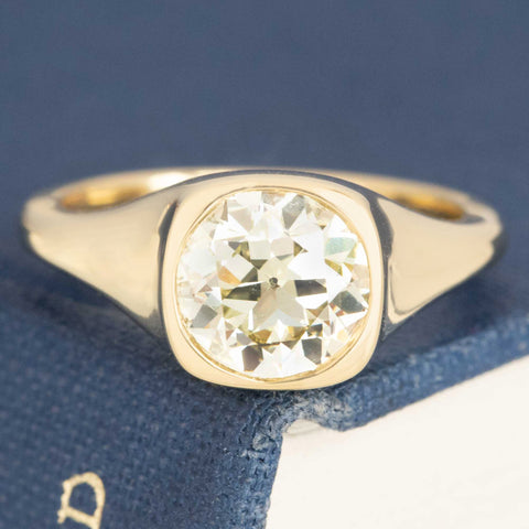 1.67ct Old European Cut Diamond Bezel Solitaire