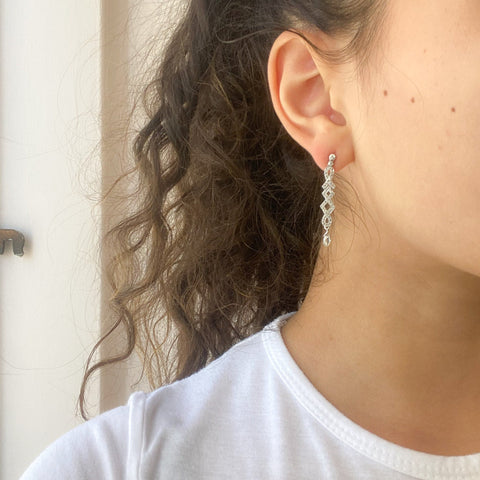 1.67ctw Art Deco Briolette Diamond Drop Earrings