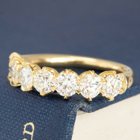 1.67ctw Old European Cut Diamond 7-Stone Half-Hoop Band