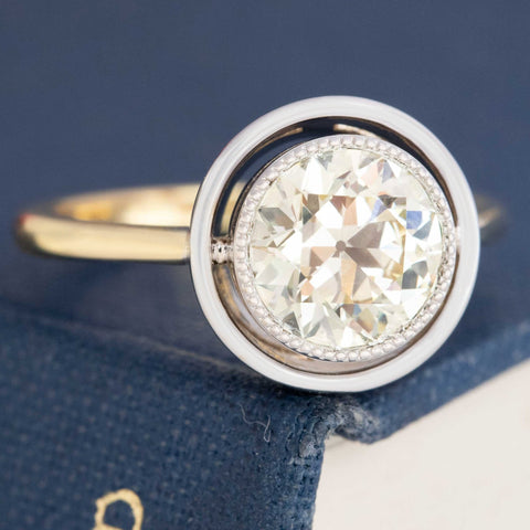 1.69ct Old European Cut Diamond Airline Bezel Solitaire, GIA