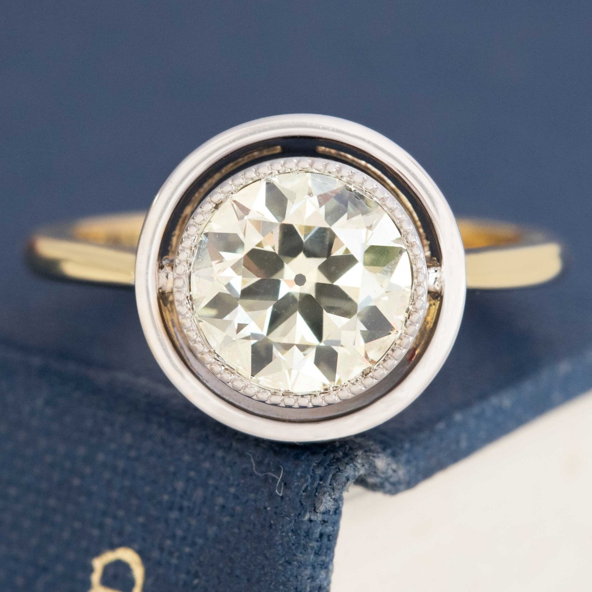 1.69ct Old European Cut Diamond Airline Bezel Solitaire, GIA