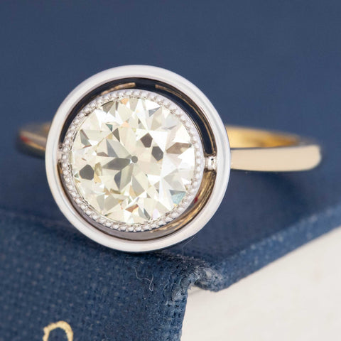 1.69ct Old European Cut Diamond Airline Bezel Solitaire, GIA
