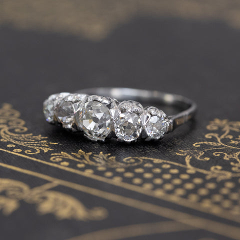 1.69ctw 5-Stone Old Mine Cut Band