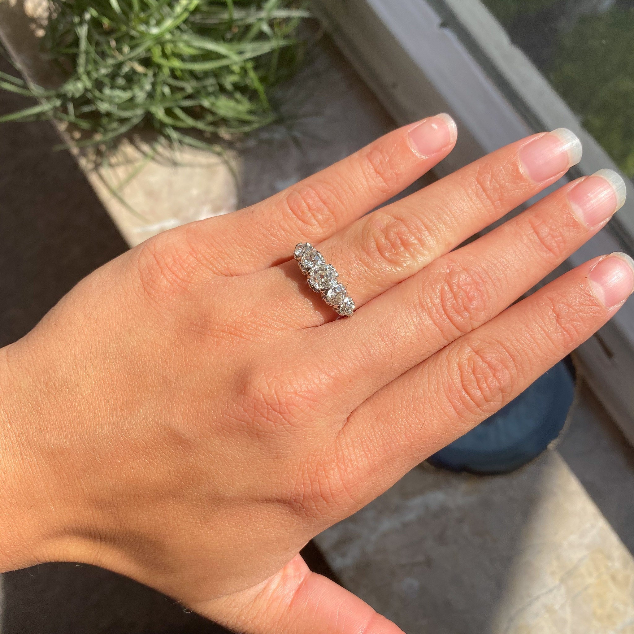 1.69ctw 5-Stone Old Mine Cut Band