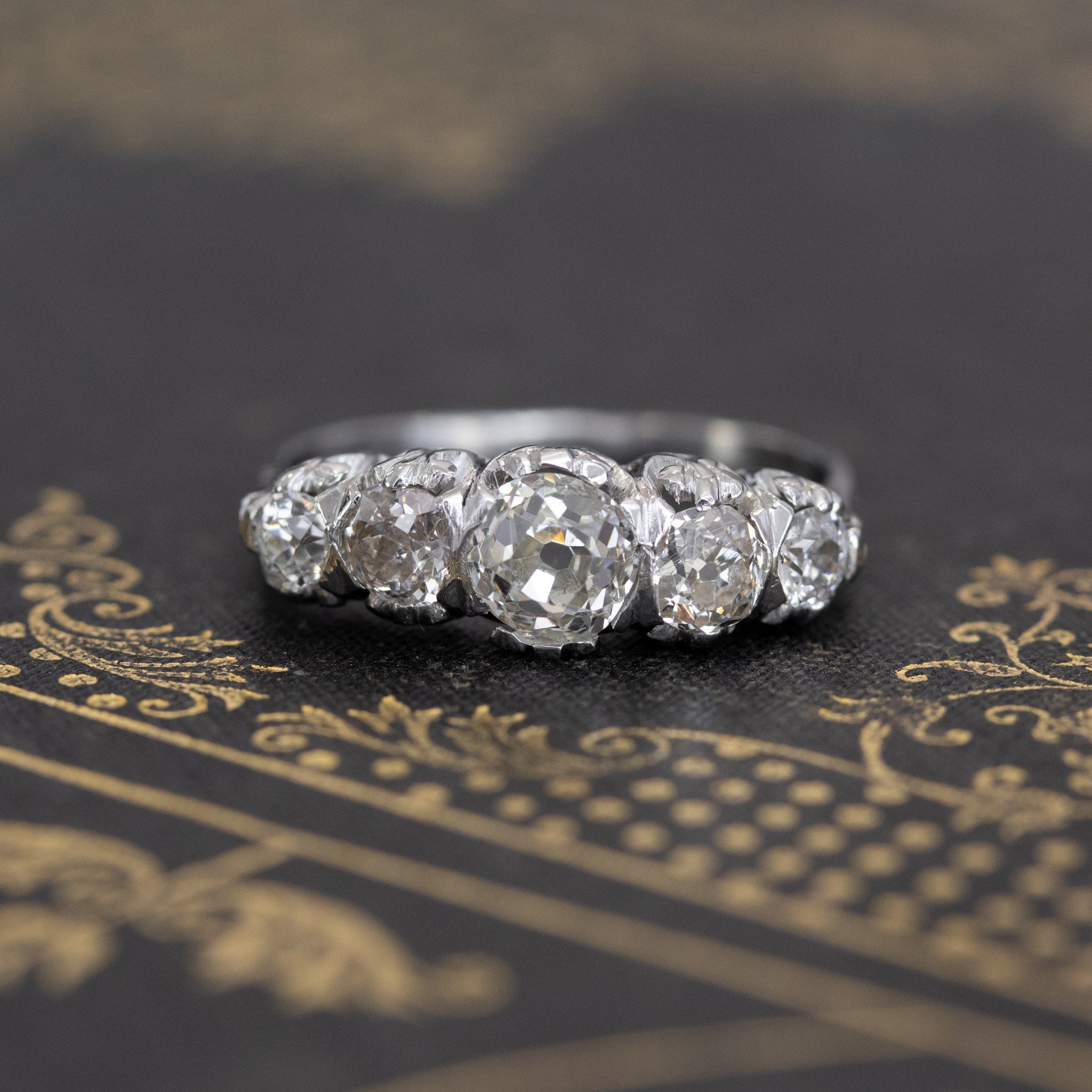 1.69ctw 5-Stone Old Mine Cut Band