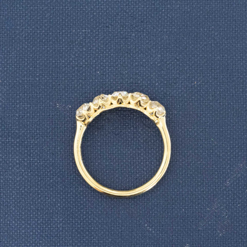 1.69ctw Old European Cut Diamond 5-Stone Half-Hoop Band