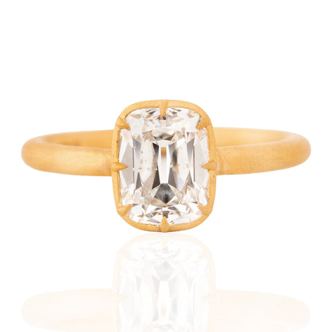 1.70ct Cushion Cut Diamond Collet Solitaire, GIA
