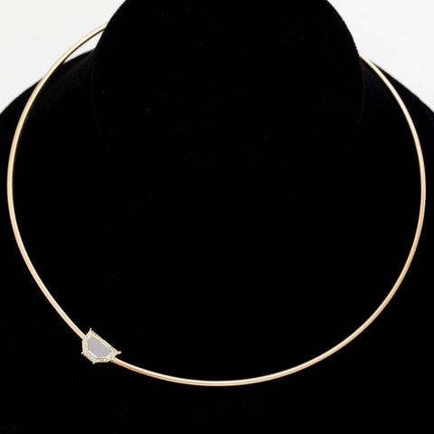 1.70ct Shield Portrait Cut Diamond Collar Necklace, GIA Fancy Light Yellow