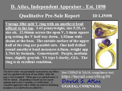 1.70ct Vintage Amethyst Cross-Over Ring