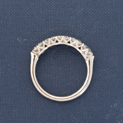1.70ctw Old European Cut Diamond 5-Stone Half-Hoop Band