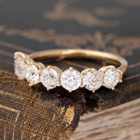 1.70ctw Old European Cut Diamond Half-Hoop Band