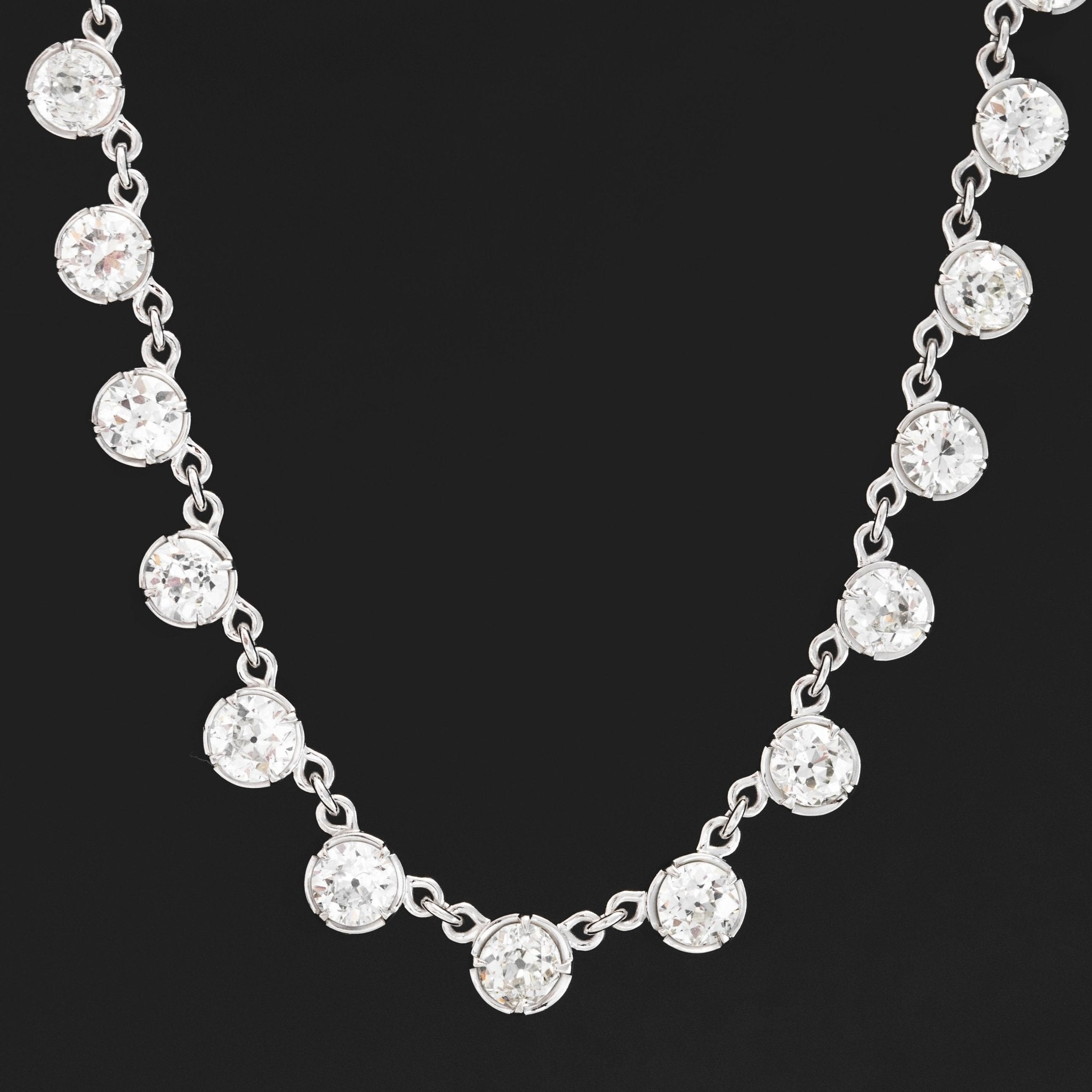 17.12ctw Old European Cut Diamond Riviere/Tennis Necklace
