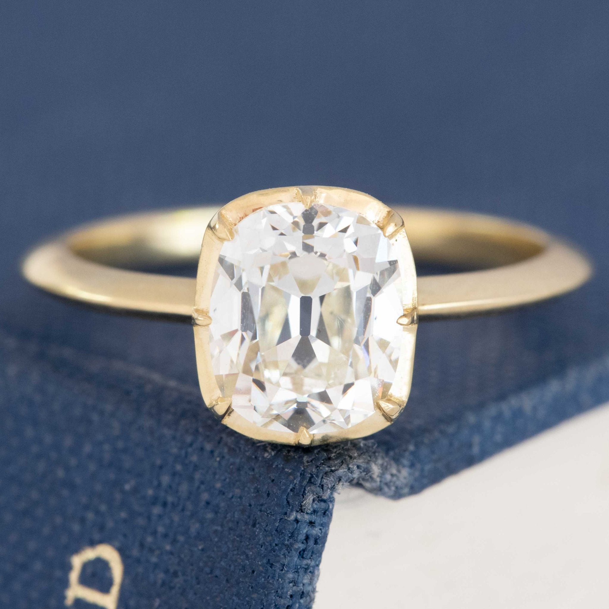 1.71ct Old Mine Cut Diamond Collet Solitaire, GIA